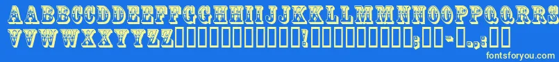 CoffeetinInitials Font – Yellow Fonts on Blue Background