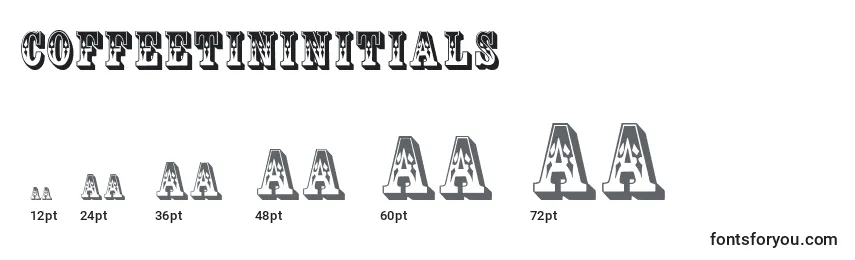 CoffeetinInitials Font Sizes
