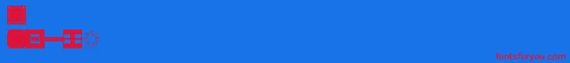 フォントLinotypemodulo – 赤い文字の青い背景