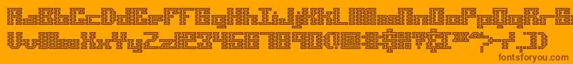 Sclnmaze Font – Brown Fonts on Orange Background