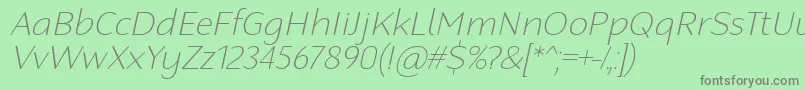 RobagaRoundedThinItalic Font – Gray Fonts on Green Background