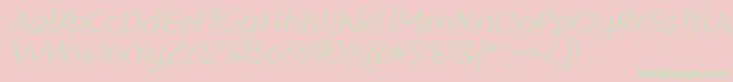 RobagaRoundedThinItalic-Schriftart – Grüne Schriften auf rosa Hintergrund