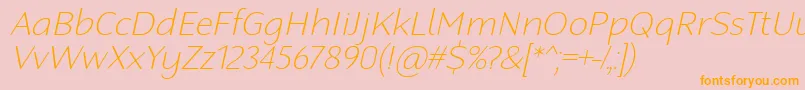 RobagaRoundedThinItalic Font – Orange Fonts on Pink Background