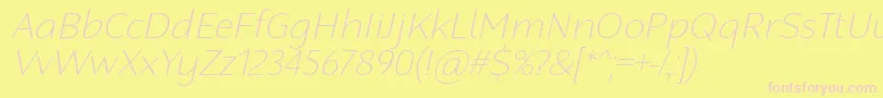 RobagaRoundedThinItalic Font – Pink Fonts on Yellow Background