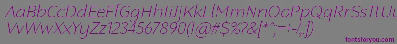 RobagaRoundedThinItalic Font – Purple Fonts on Gray Background