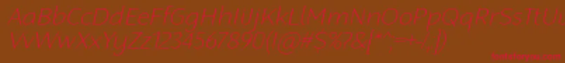 Шрифт RobagaRoundedThinItalic – красные шрифты на коричневом фоне