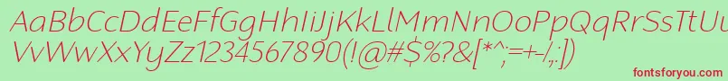 RobagaRoundedThinItalic Font – Red Fonts on Green Background