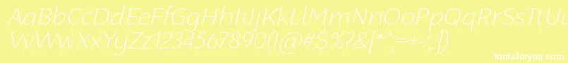 RobagaRoundedThinItalic Font – White Fonts on Yellow Background