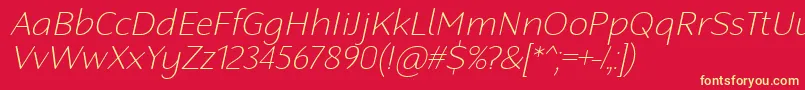 RobagaRoundedThinItalic Font – Yellow Fonts on Red Background