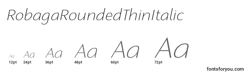 RobagaRoundedThinItalic Font Sizes