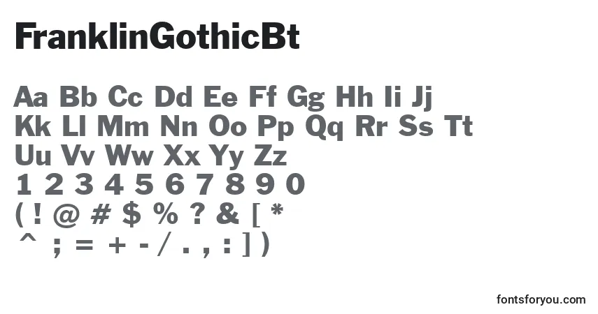 Шрифт FranklinGothicBt – алфавит, цифры, специальные символы