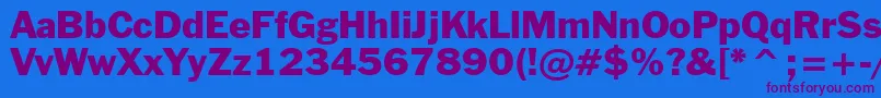 FranklinGothicBt Font – Purple Fonts on Blue Background