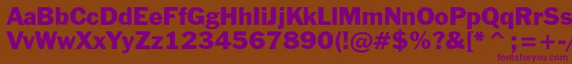 FranklinGothicBt Font – Purple Fonts on Brown Background