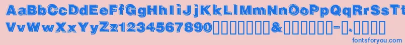 Gautsmotelupperleft Font – Blue Fonts on Pink Background