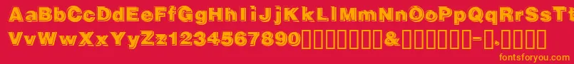 Gautsmotelupperleft Font – Orange Fonts on Red Background