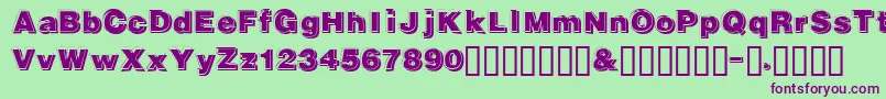 Gautsmotelupperleft Font – Purple Fonts on Green Background