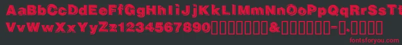 Gautsmotelupperleft Font – Red Fonts on Black Background