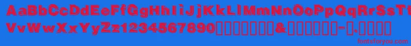 Gautsmotelupperleft-Schriftart – Rote Schriften auf blauem Hintergrund