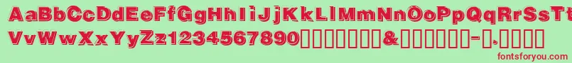 Gautsmotelupperleft Font – Red Fonts on Green Background