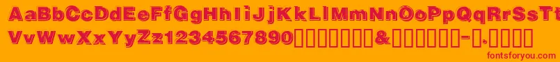 Gautsmotelupperleft Font – Red Fonts on Orange Background