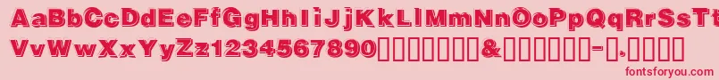 Gautsmotelupperleft Font – Red Fonts on Pink Background