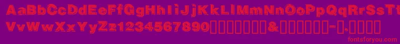 Gautsmotelupperleft Font – Red Fonts on Purple Background