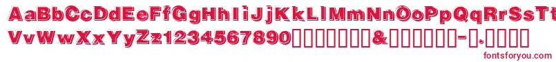 Gautsmotelupperleft Font – Red Fonts on White Background