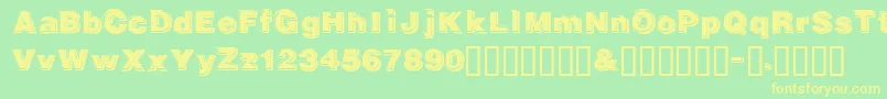 Gautsmotelupperleft Font – Yellow Fonts on Green Background