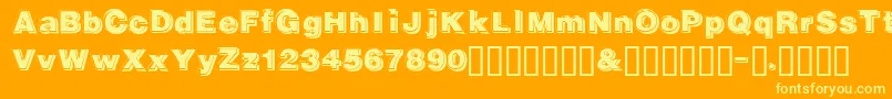 Gautsmotelupperleft-fontti – keltaiset fontit oranssilla taustalla