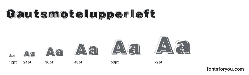 Размеры шрифта Gautsmotelupperleft