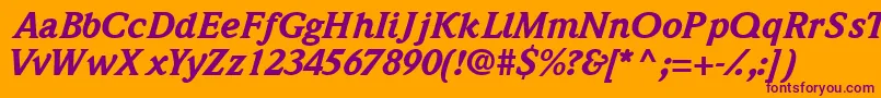 QuintessenceblacksskItalic Font – Purple Fonts on Orange Background