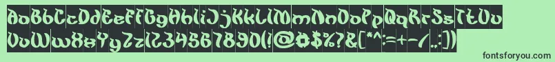 KingCobraInverse Font – Black Fonts on Green Background