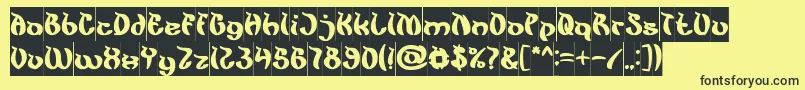 KingCobraInverse Font – Black Fonts on Yellow Background