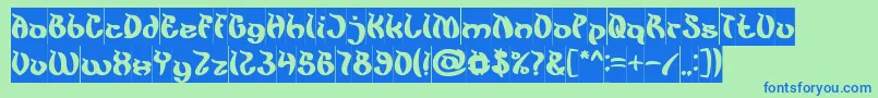 KingCobraInverse Font – Blue Fonts on Green Background