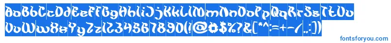 フォントKingCobraInverse – 白い背景に青い文字