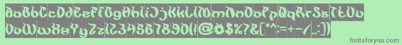 KingCobraInverse Font – Gray Fonts on Green Background