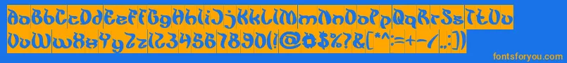 KingCobraInverse Font – Orange Fonts on Blue Background