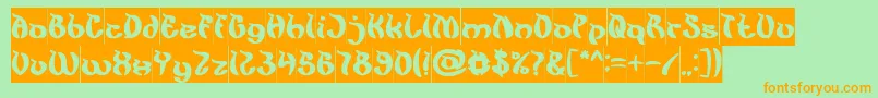 fuente KingCobraInverse – Fuentes Naranjas Sobre Fondo Verde