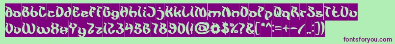 KingCobraInverse Font – Purple Fonts on Green Background