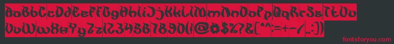 KingCobraInverse Font – Red Fonts on Black Background