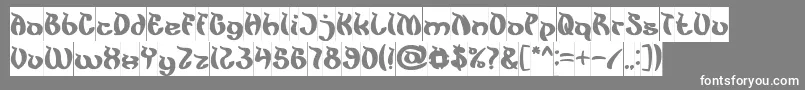 フォントKingCobraInverse – 灰色の背景に白い文字
