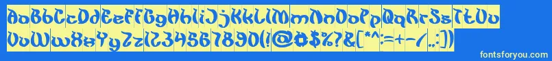 KingCobraInverse Font – Yellow Fonts on Blue Background