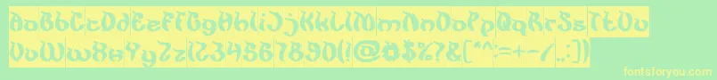 KingCobraInverse Font – Yellow Fonts on Green Background