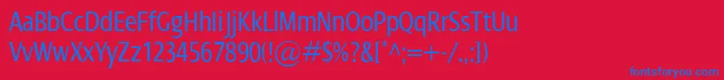 DialogCond-fontti – siniset fontit punaisella taustalla