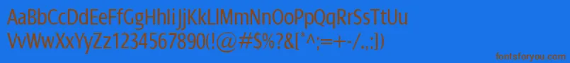 DialogCond Font – Brown Fonts on Blue Background