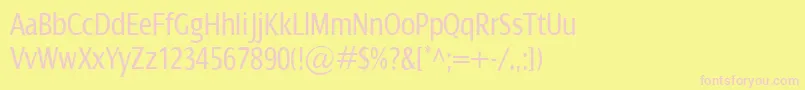 DialogCond Font – Pink Fonts on Yellow Background