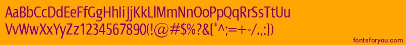 DialogCond Font – Purple Fonts on Orange Background