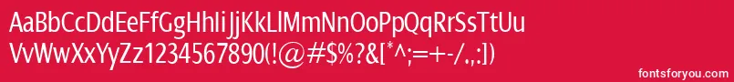 Шрифт DialogCond – белые шрифты на красном фоне