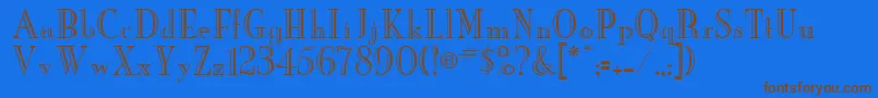 LakewoodEngraved-Schriftart – Braune Schriften auf blauem Hintergrund