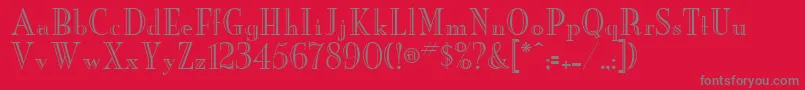 LakewoodEngraved Font – Gray Fonts on Red Background